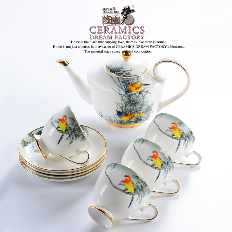 Dao yuen court dream scented tea tea tea kung fu tea tea set home European ideas of a complete set of simple marriage
