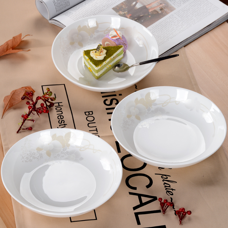 The Dao yuen court dream high - grade Chinese dishes suit ipads porcelain tableware European dishes white household suit wedding gifts to use