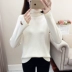 Phiên bản hàn quốc mùa thu đông mới tay áo raglan ve áo màu rắn chạm đáy áo sơ mi dài tay đan len thời trang nữ thanh mảnh - Áo len áo kiểu nữ đẹp tuổi 35 Áo len