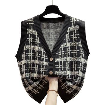 V-neck knitted cardigan vest vest women's sweater vest vest vest vest vest vest