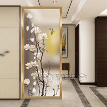 Modern simple Chinese living room glass screen partition to block home decoration bedroom entrance light transparent folding screen