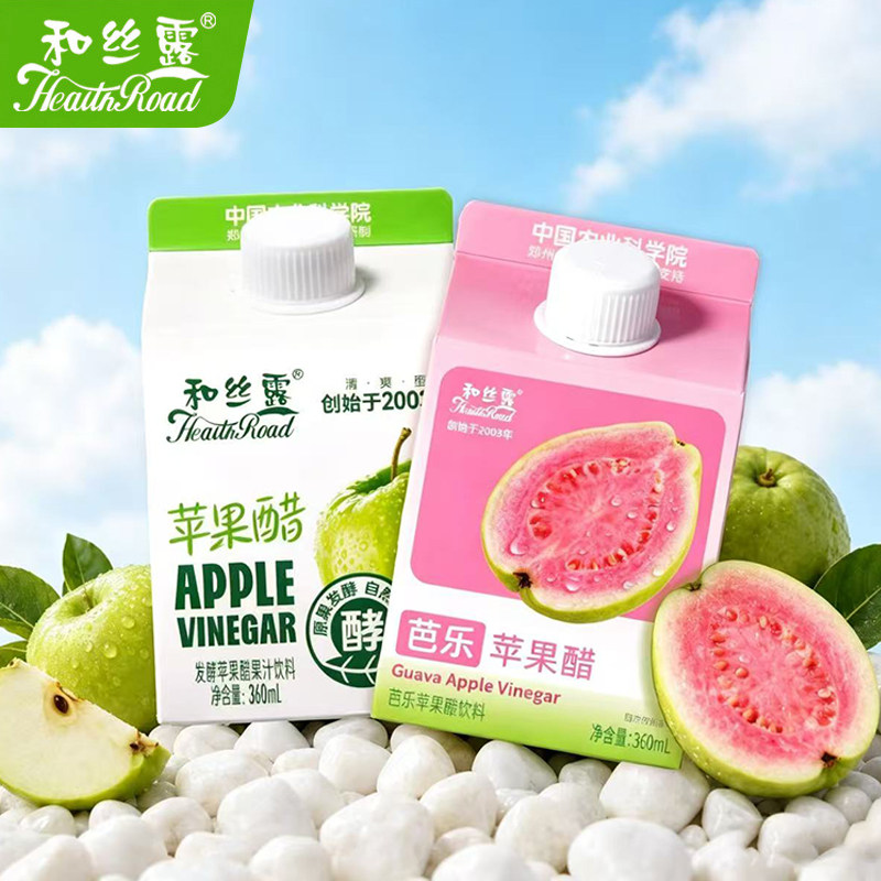 和丝露芭乐果醋清爽果醋0脂肪果汁饮料苹果汁果蔬汁饮品360mL*6瓶 苹果牛一实拍商品图