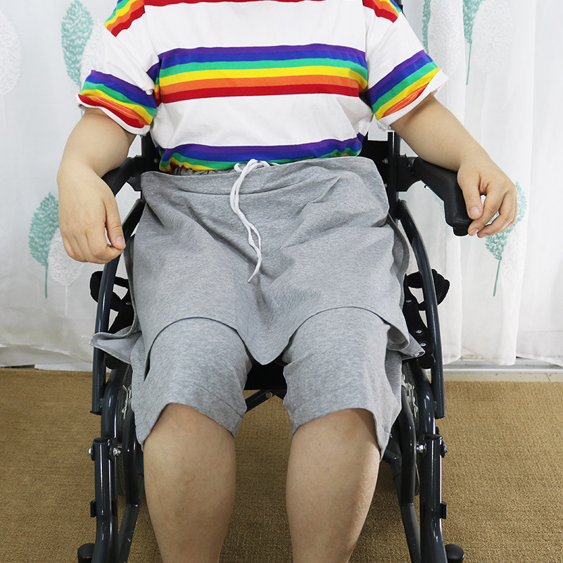Incontinence Care Pants Hemiplegia Disability Bed-ridden Elderly Convenient Pants Male Paralysis Elderly Open Crotch Pants Female Five Female Summer