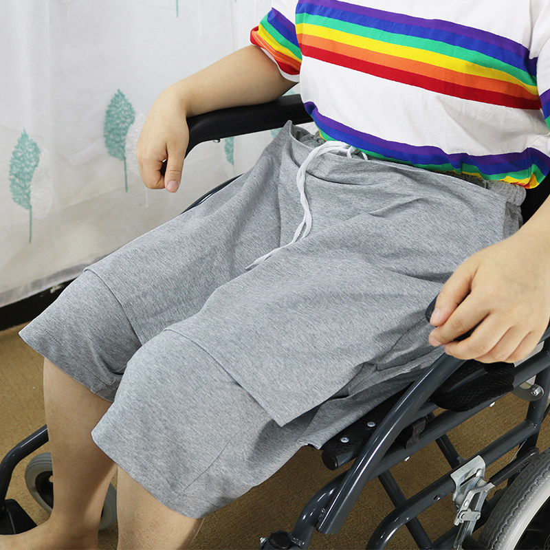 Incontinence Care Pants Hemiplegia Disability Bed-ridden Elderly Convenient Pants Male Paralysis Elderly Open Crotch Pants Female Five Female Summer