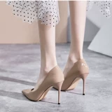 H.H Shoys Рекомендация темперамента ~ Сексуальные туфли с высокими туфлями женские тонкие каблуки обнаженная мягкая кожаная пружина и осенние каблуки.