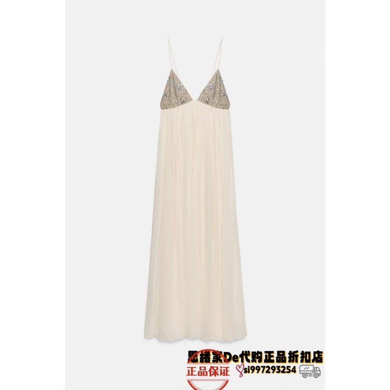 July Thoughts: Spanish Purchasing Agent Zara Zw Series Mid-Length Beaded Dress 6895/242 6895242