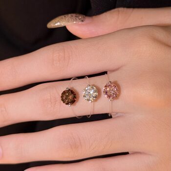 Leidy fishing line ring 1 carat imported colored diamond