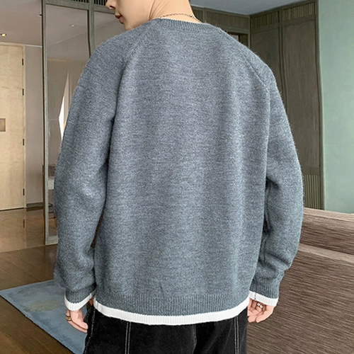 Демисезонный свитер, утепленный шерстяной трикотажный лонгслив