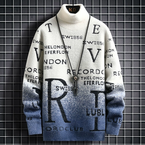 Цветной демисезонный свитер, приятная телу трикотажная рубашка, градиент, увеличенная толщина