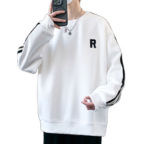 Strip sports garment men spring autumn long sleeve T-shirt mens clothing teenagers hundred and white blouse T