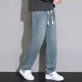 Летние джинсы, штаны для отдыха, свободный прямой крой, подходит для подростков, в американском стиле