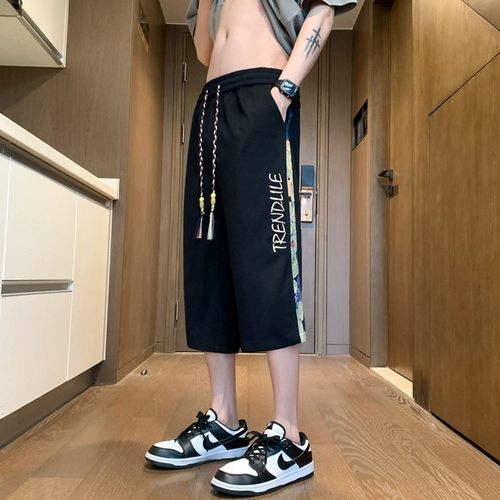 Летние тонкие штаны, шелковые спортивные шорты для отдыха, свободный прямой крой, подходит для подростков