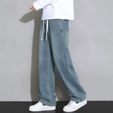 Летние джинсы, штаны для отдыха, в американском стиле, свободный прямой крой, подходит для подростков