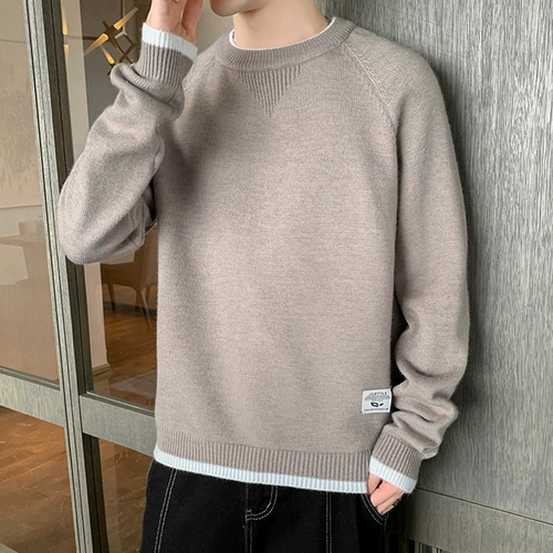 Демисезонный свитер, утепленный шерстяной трикотажный лонгслив