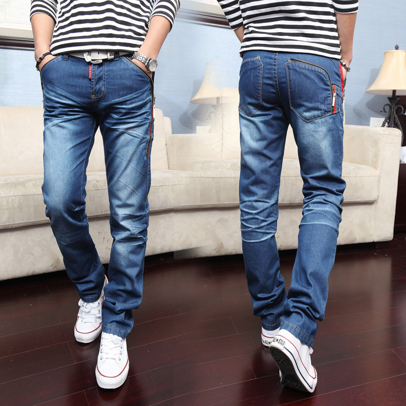 Jeans pour adolescent droite en vrac en coton pour Quatre saisons - Ref 1463611 Image 10