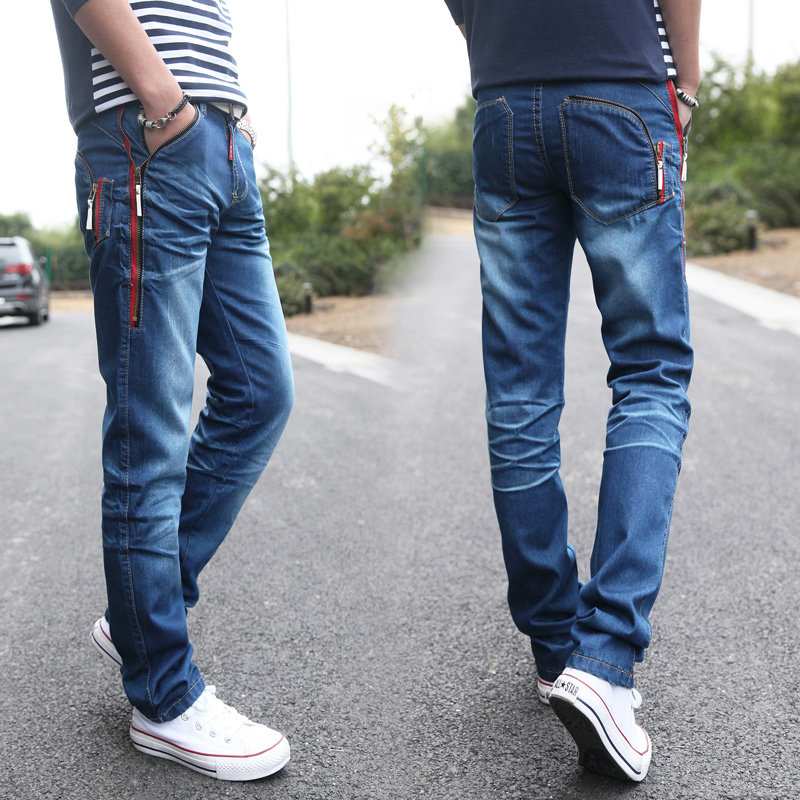 Jeans pour adolescent droite en vrac en coton pour Quatre saisons - Ref 1463611 Image 7