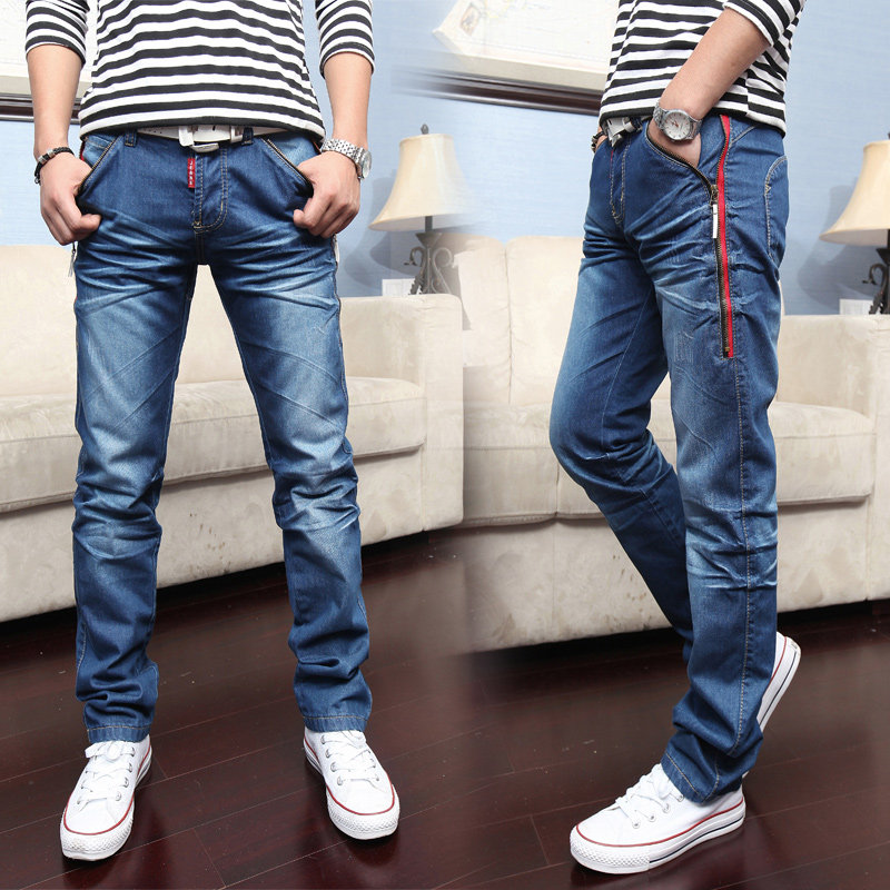 Jeans pour adolescent droite en vrac en coton pour Quatre saisons - Ref 1463611 Image 12