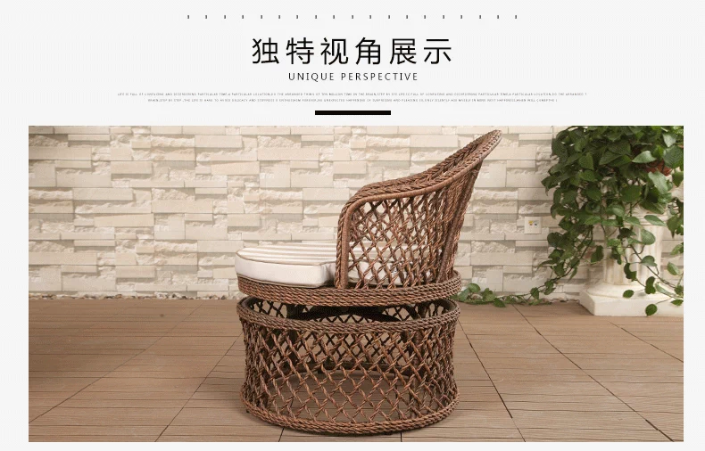 Bàn ghế ban công kết hợp đồ nội thất ngoài trời sân vườn ngoài trời giải trí hiện đại tối giản nhỏ bàn cà phê ghế mía ba mảnh bàn ghế để ban công