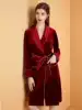 Wedding morning robe Bride Wedding nightgown Bridesmaid pajamas Red best friend autumn and winter color bathrobe Year of life Autumn bathrobe