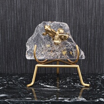 Light luxury Chinese Zen figure transparent crystal mountain Rockery stone new house living room TV cabinet desktop crafts