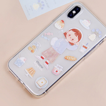 Sweet girl transparent 12pro cute phone case Apple 8 7plus iphoneXs MAX XR soft shell