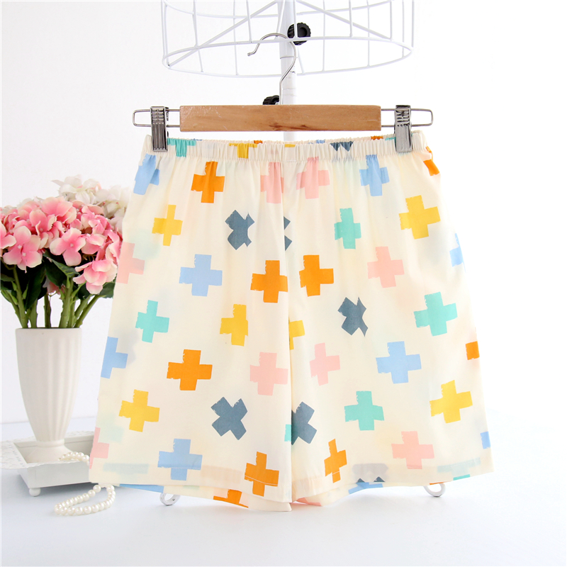 Quần pajama tươi quần short phụ nữ có thể được đeo bên ngoài nhà bông cao eo cộng với phân bón để tăng quần short bãi biển mùa hè quần mặc nhà unisex