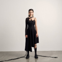 Star fish original design sexy sundress Halter neck drawstring dress Irregular dark back strap hot girl long skirt