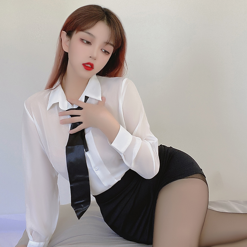 Private house niche nightdress female summer teacher secretary OL uniform tight-fitting hip skirt nightclub sexy three-pack