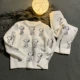Phim hoạt hình Snoopy dễ thương mềm mại mềm mại đồ ngủ phụ nữ mùa thu và mùa đông dày thêm cùng với bộ đồ nhung áo len cardigan dịch vụ tại nhà - Cặp đôi