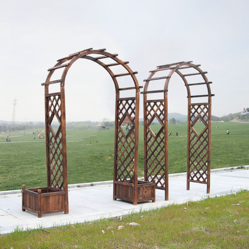 Arched Flower Stand, Anti-Corrosion Wood Trellis, Grape Trellis, Outdoor Courtyard Wooden Gate, Garden Fence, Arch-Shaped Wedding Gate