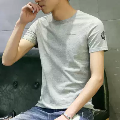 Men's cotton trend men's short sleeve T-shirt Tide brand half sleeve white T-shirt summer clothes long sleeve inner clothes