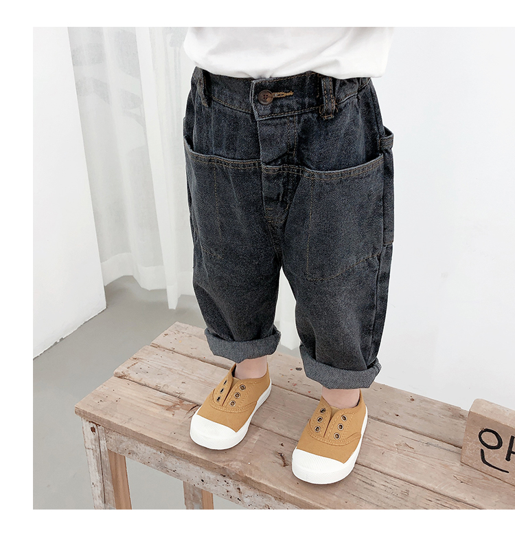 Quần jeans nam mùa thu mới sóng bé Hàn Quốc quần âu trẻ em nước ngoài xuân hè thu đông 2019 - Quần jean quần áo thể thao trẻ em