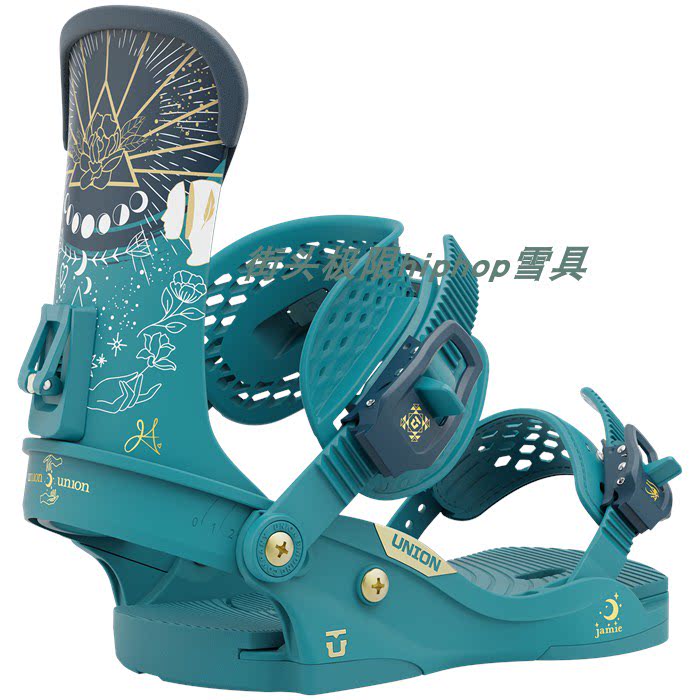 21-22 Union Female single board ski slip holder Jamie Anderson