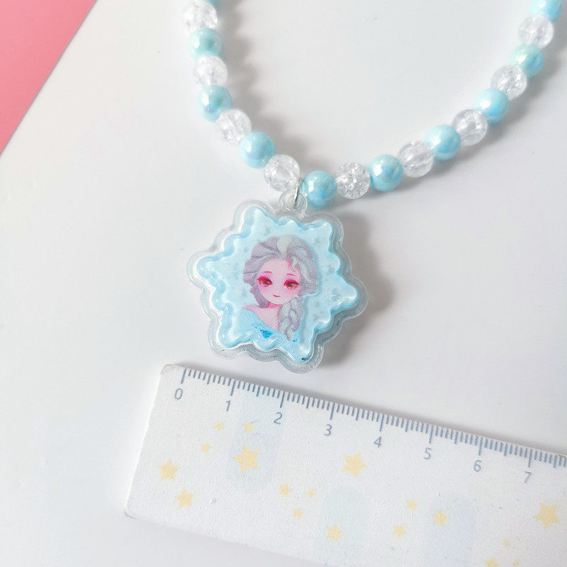 Ожерелье 六一儿童节礼物项链首饰套装戒指女童生日冰雪公主耳夹无耳洞手链 OTHER