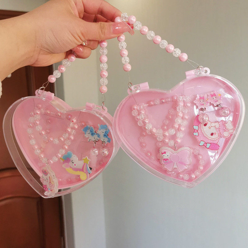 Ожерелье 六一儿童节礼物项链首饰套装戒指女童生日冰雪公主耳夹无耳洞手链 OTHER