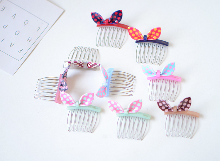 Tai thỏ Phiên bản tiếng Hàn của phụ kiện tóc tiara clip bên kẹp tóc kẹp tóc chải lược chải tóc acrylic đầu chèn biển chải tóc - Phụ kiện tóc cây trâm cài tóc