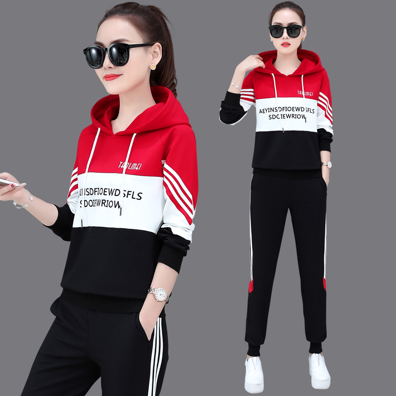 Tide Card CVY Tandem Hat Suit Woman 2021 Spring Running Fashion foreign sport Clothing Splicing two pieces