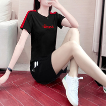 Tide brand CVY sports suit women summer 2021 new shorts short sleeve loose casual running Ice Silk two-piece set