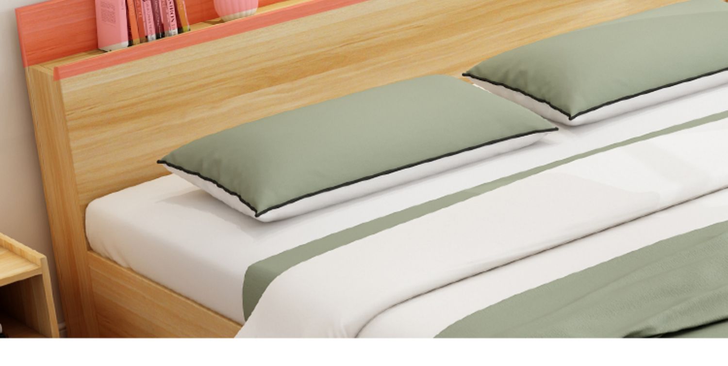 Giường tối giản hiện đại 1,8 m giường đôi 1,5m1,2 cho thuê gỗ nguyên khối nhà phòng ngủ khung giường đơn - Giường giường trẻ em