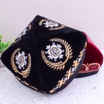 Xinjiang Dance Flower Hat Mens Dimensional Dance Square Dance Performance Hat Mens Four Corner Cap Foldable Famous Dance Hat