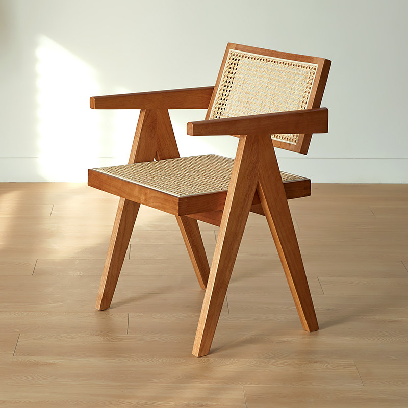 Fuji chair Nordic style designer Leisure balcony chair Homestay Middle Ancient wooden chair ChandiGal Chair