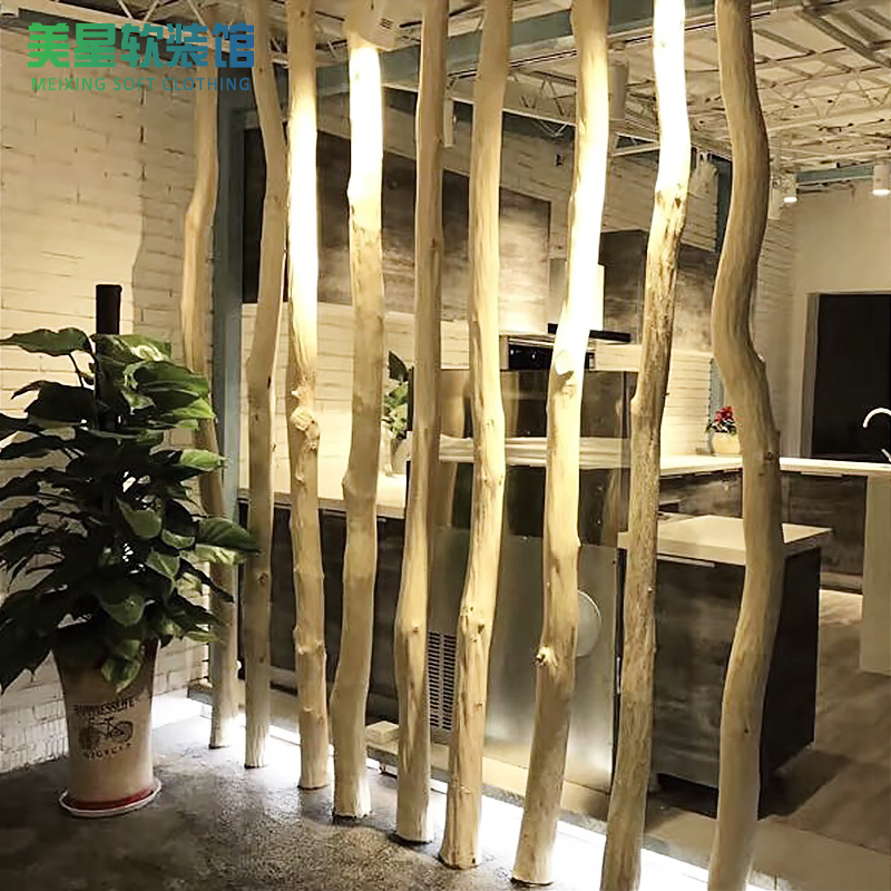 Qinggang tree branch decoration dry branch partition natural peeled trunk famous screen entrance background stick decoration