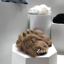 Mao shoes womens autumn and winter wear Net red 2021 New Tuscan fur one female white popular womens shoes