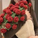 Детское шерстяное одеяло, шапка, крючок для вязания, клубок пряжи ручной работы, розы, DIY