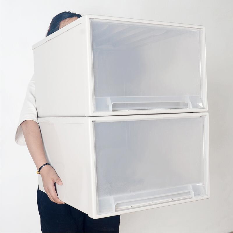 Simple King Household Cabinet drawer type container cabinet transparent plastic thickness clothing locker cleaning box