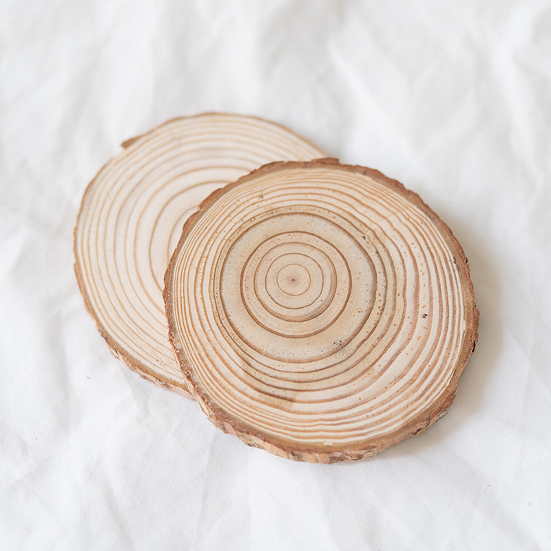 Round wood sheet natural pine wood sheet decoration year round sheet DIY wood log sheet shooting props