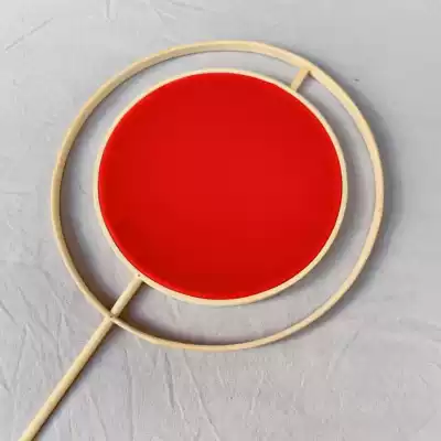 Long handle Group fan frame double circle lined dance group fan skeleton diy material ancient style Hanfu shooting prop fan