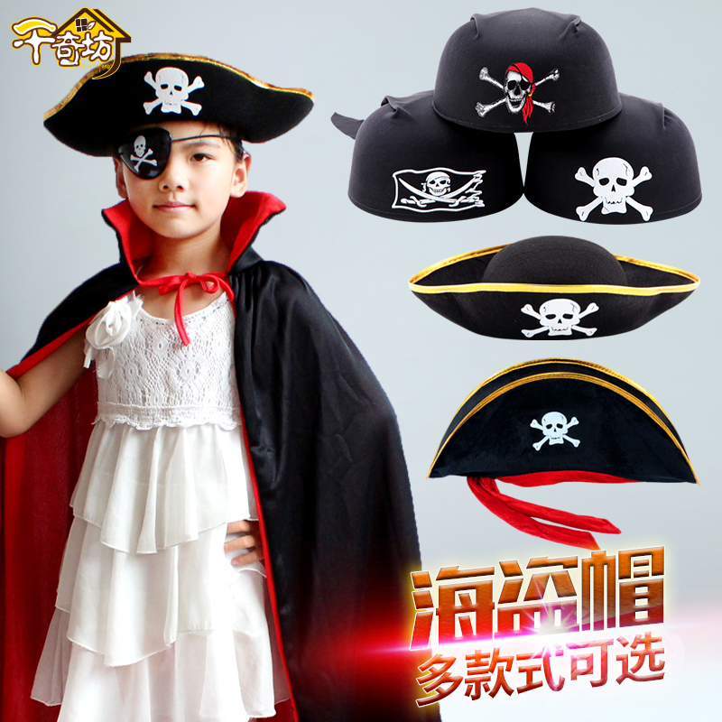 one thousand chifang Halloween Makeup Prom performance Decorative Props Round Skull headscarf Lianhood Skull Skull Pirate Hat