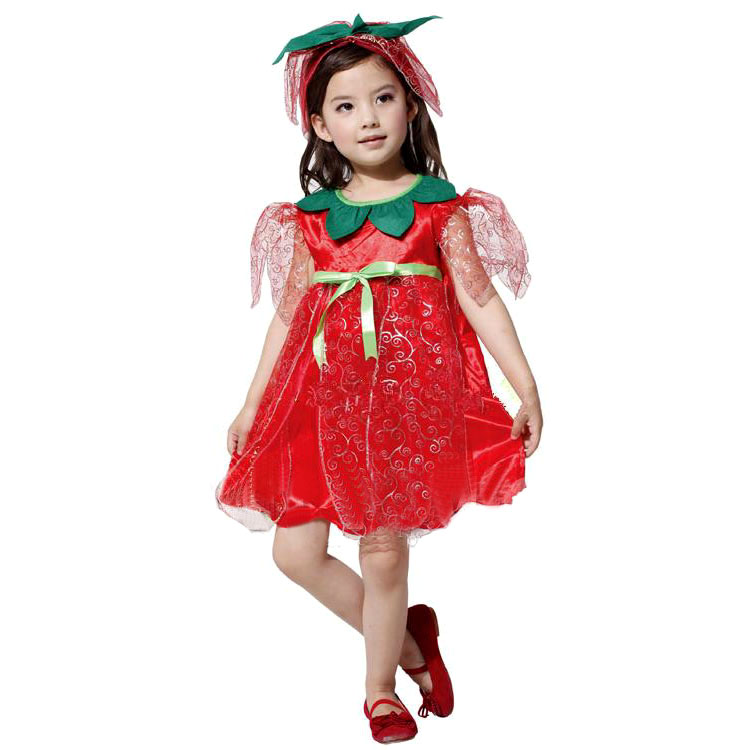 one thousand chifang Halloween Makeup Prom Children's Performance Red Rose Fairy Angel Clothing Foreign Dress Suit