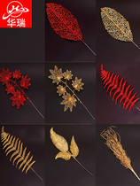 Simulation floral Christmas arrangement home decoration ornaments diy handmade material hollow maple leaf wreath scene